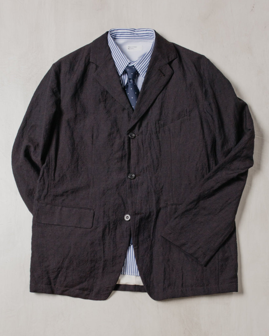 Tumble Washed Three-button Tailored Jacket Brown - SAGE DE CRET