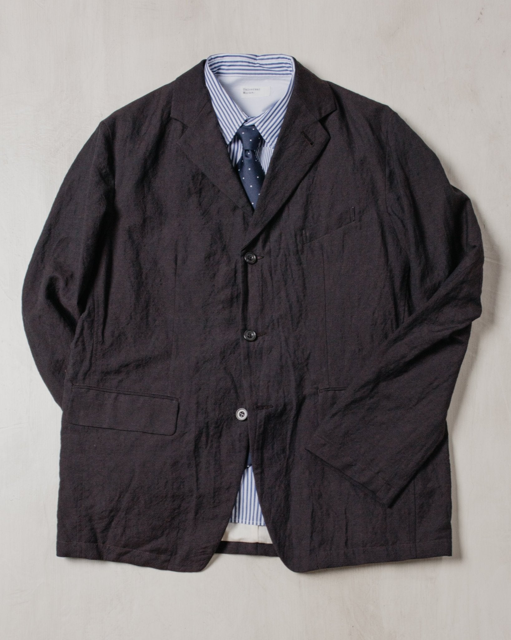 Tumble Washed Three-button Tailored Jacket Brown - SAGE DE CRET