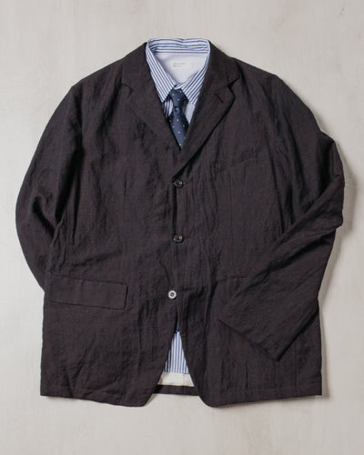 Tumble Washed Three-button Tailored Jacket Brown - SAGE DE CRET