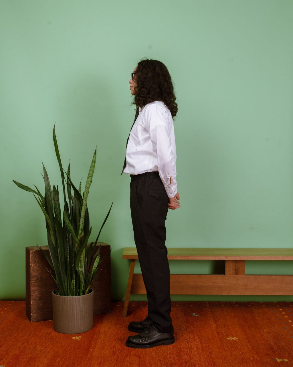 Tumbler Wool/Linen Tapered Pants - Navy - SAGE DE CRET