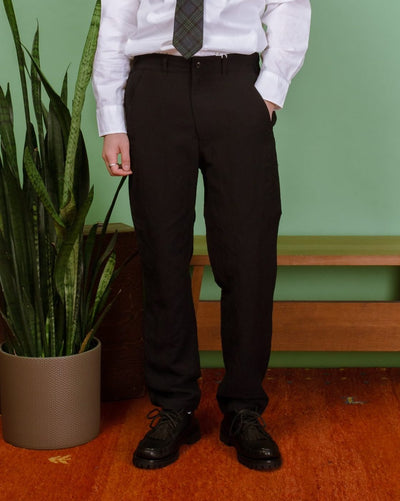 Tumbler Wool/Linen Tapered Pants - Navy - SAGE DE CRET