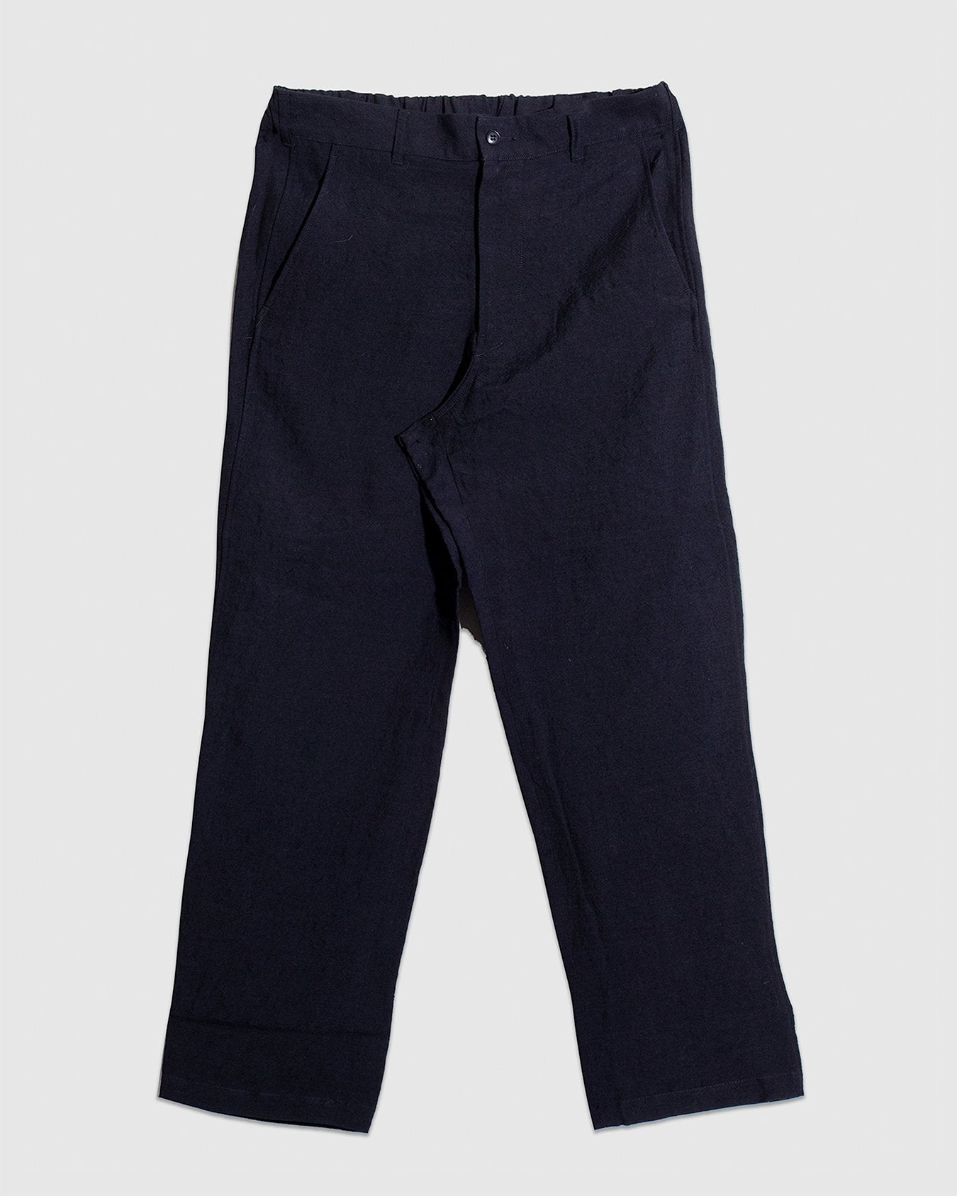 Tumbler Wool/Linen Tapered Pants - Navy - SAGE DE CRET