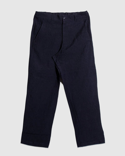 Tumbler Wool/Linen Tapered Pants - Navy - SAGE DE CRET