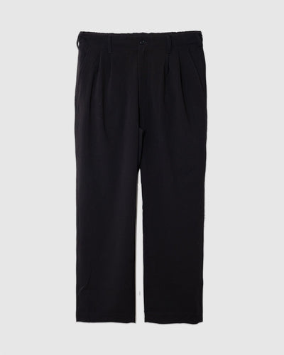 Twill Double Pleated Wide Pants Black - SAGE DE CRET