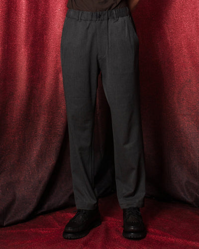 Twill Stretch Tapered Easy Pants Charcoal - SAGE DE CRET