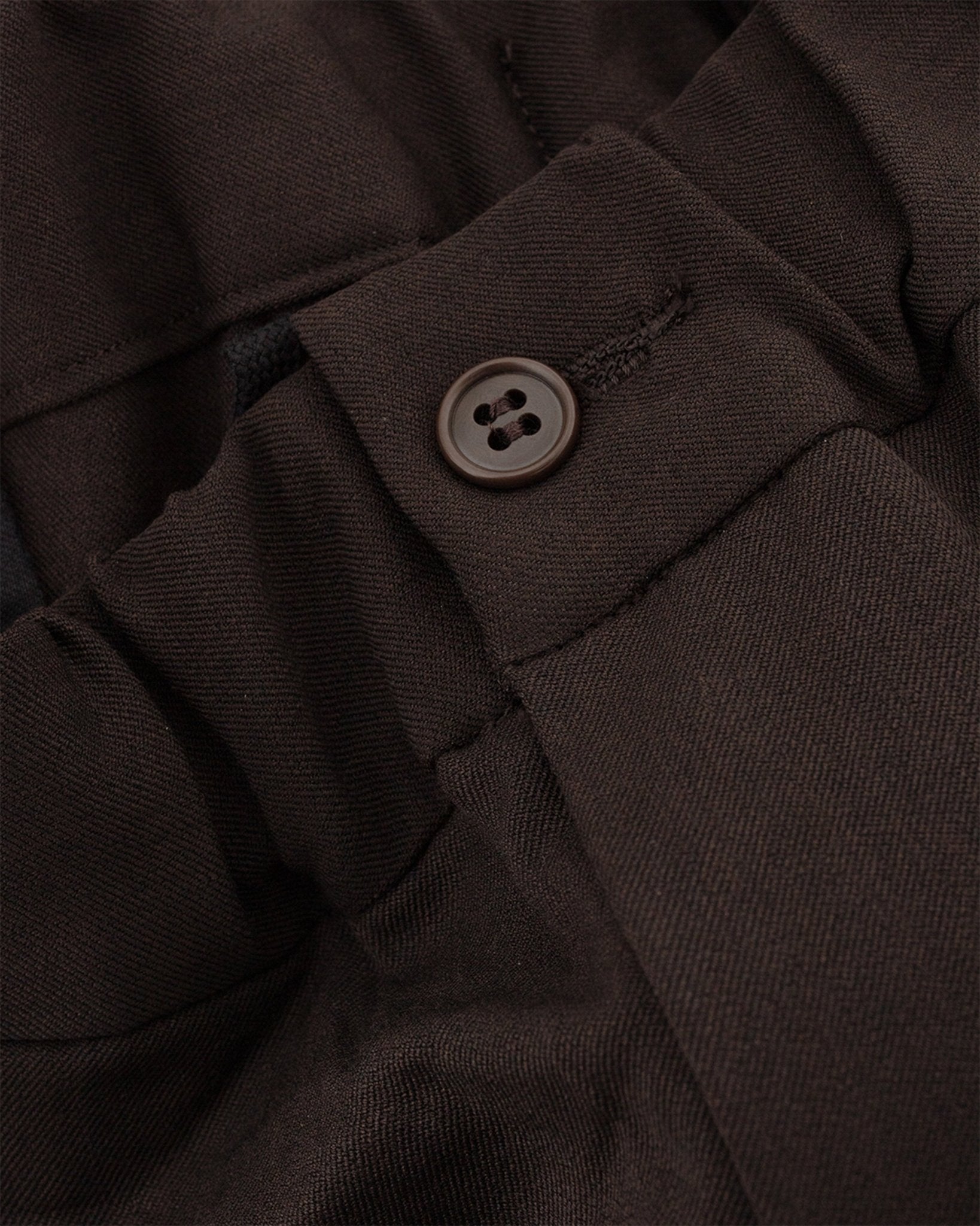 Twill Stretch Wide Double Pleated Easy Pants Brown - SAGE DE CRET