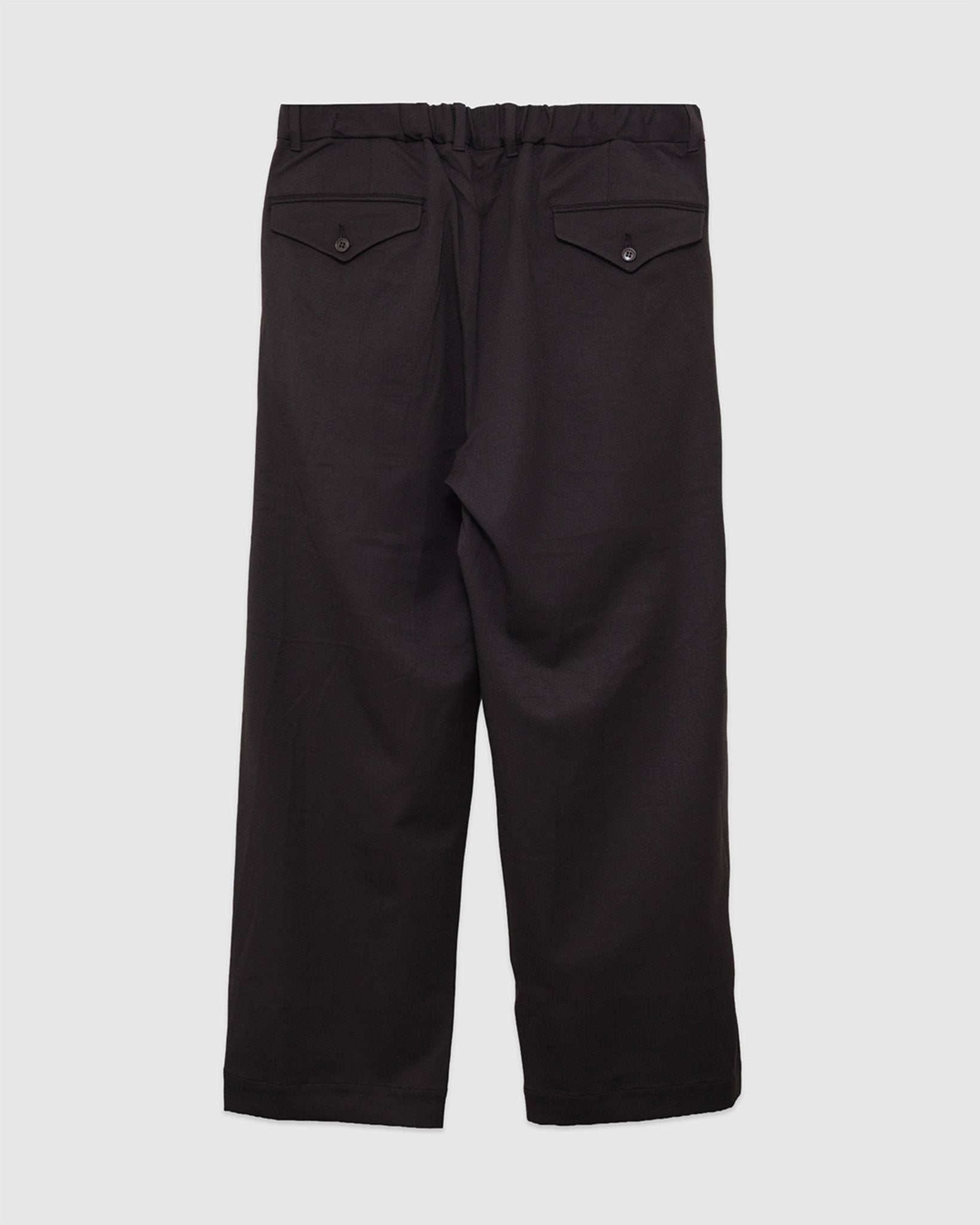 Twill Stretch Wide Double Pleated Easy Pants Brown - SAGE DE CRET