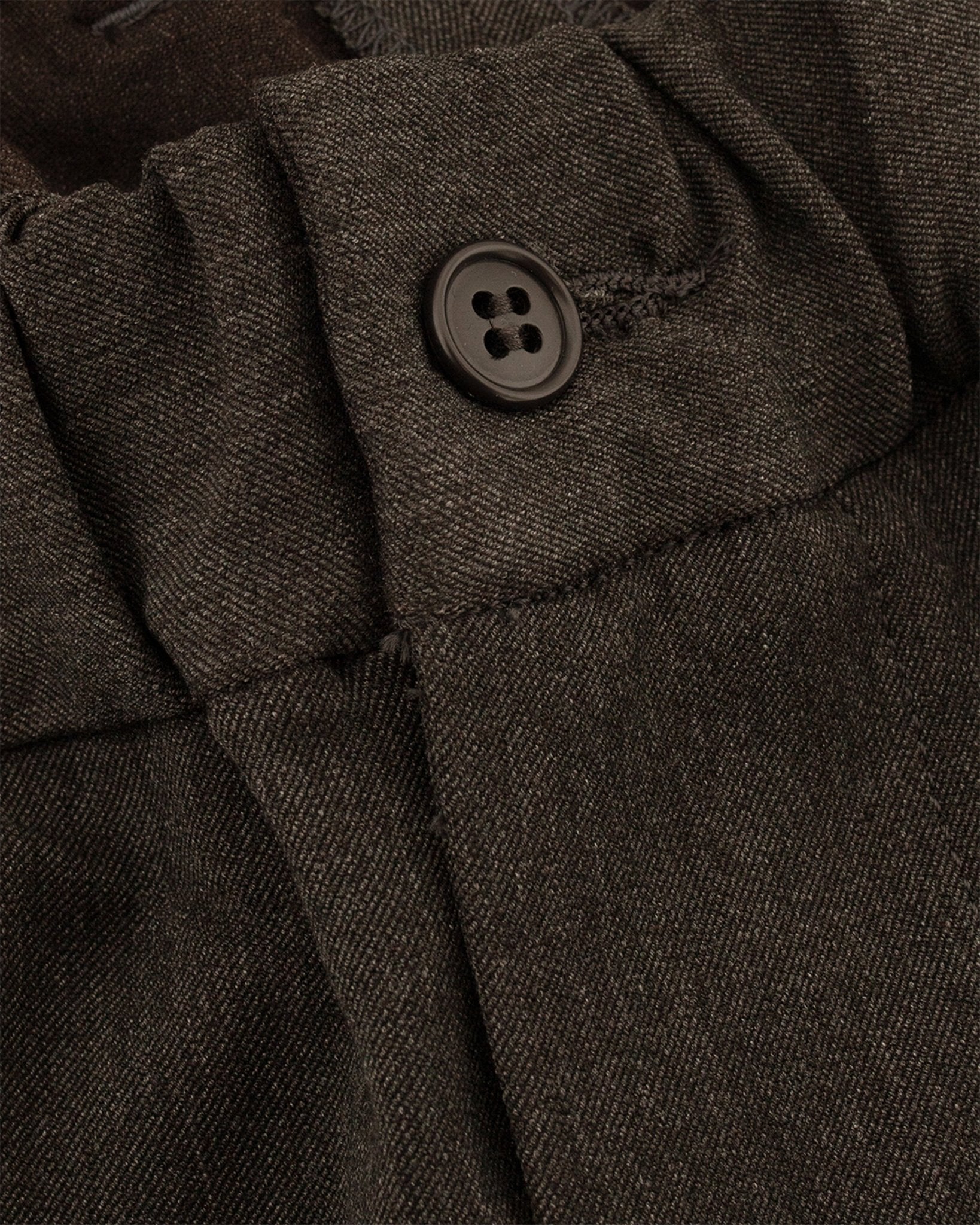 Twill Stretch Wide Double Pleated Easy Pants Charcoal - SAGE DE CRET