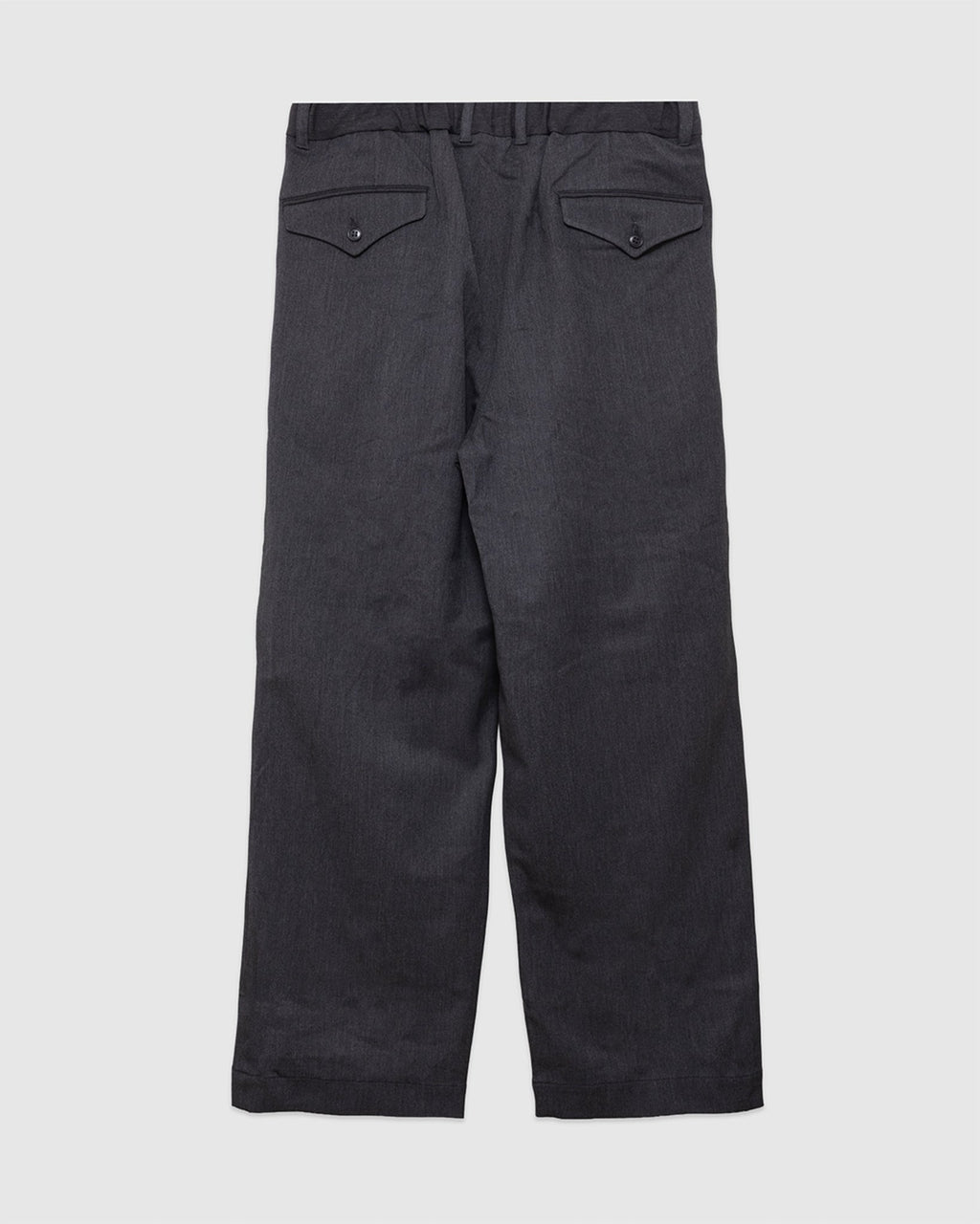 Twill Stretch Wide Double Pleated Easy Pants Charcoal - SAGE DE CRET