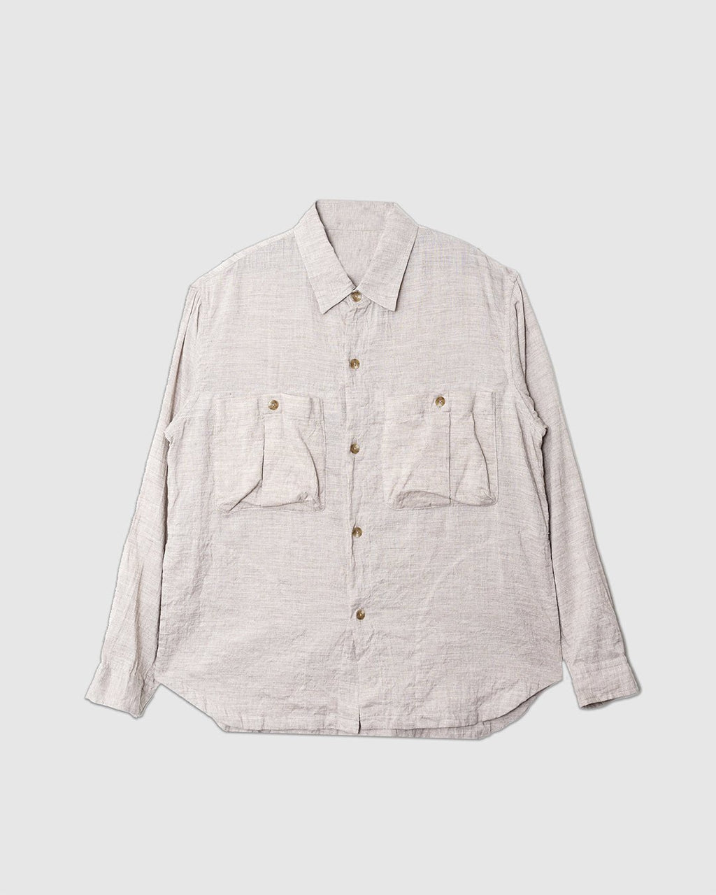 Washed Lawn Cloth Linen Work Shirt Jacket Ecru - SAGE DE CRET