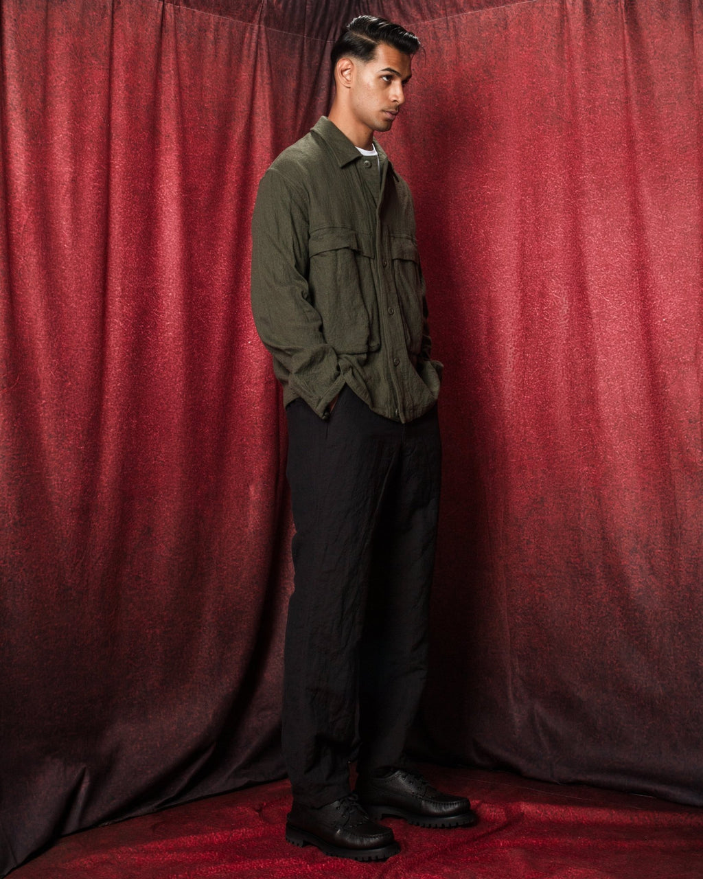 Washed Twill Shirt Jacket Olive - SAGE DE CRET