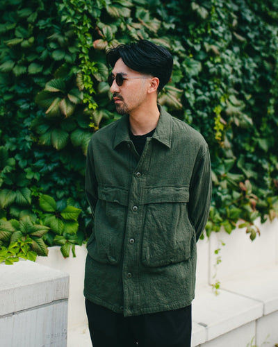 Washed Twill Shirt Jacket Olive - SAGE DE CRET