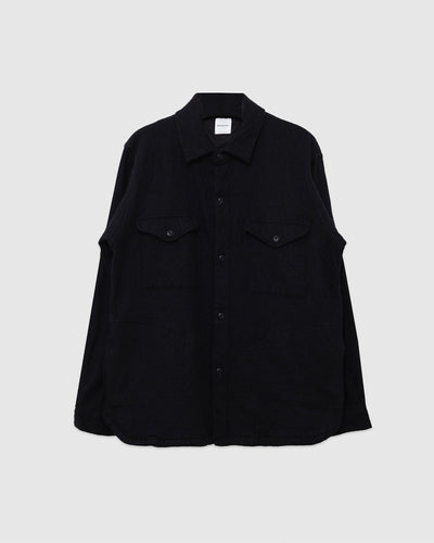 Washed Twill Work Shirt Black - SAGE DE CRET