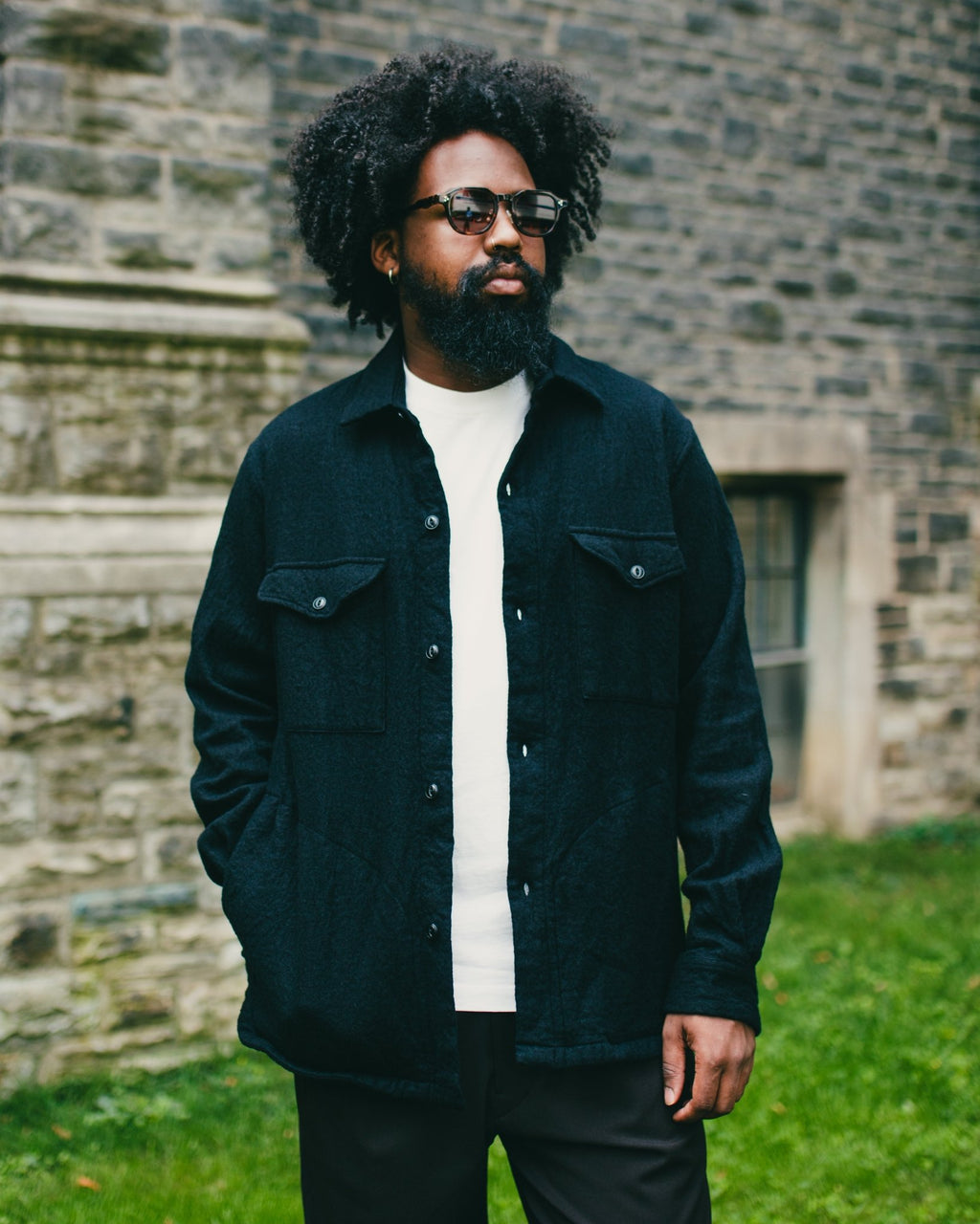 Washed Twill Work Shirt Black - SAGE DE CRET
