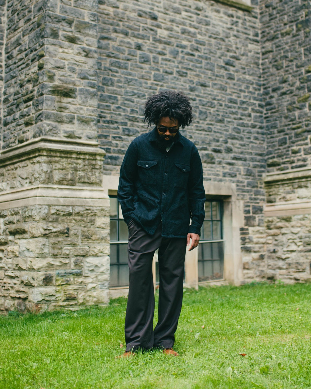 Washed Twill Work Shirt Black - SAGE DE CRET