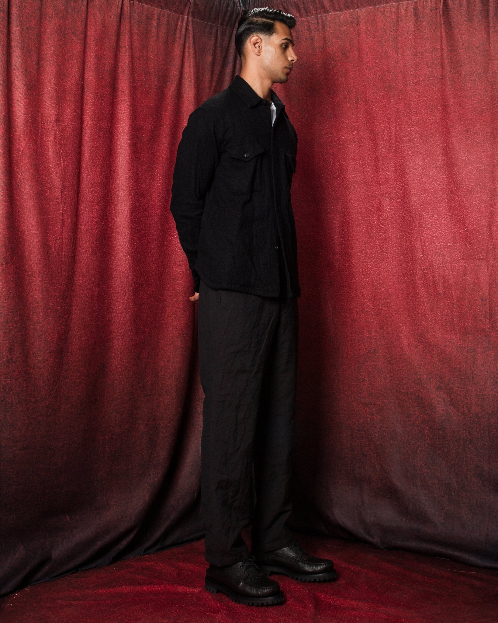 Washed Twill Work Shirt Black - SAGE DE CRET