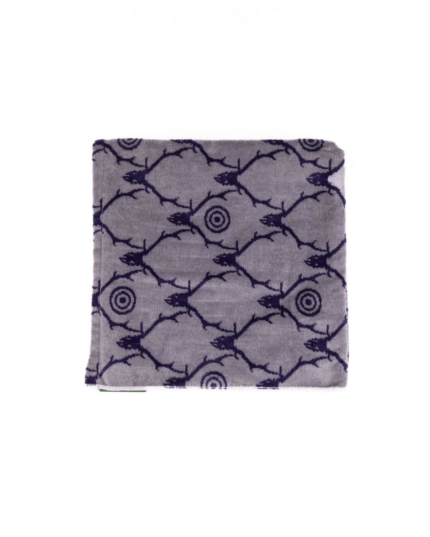 Bath Towel Skull & Target Print - Grey/Purple - SOUTH2 WEST8
