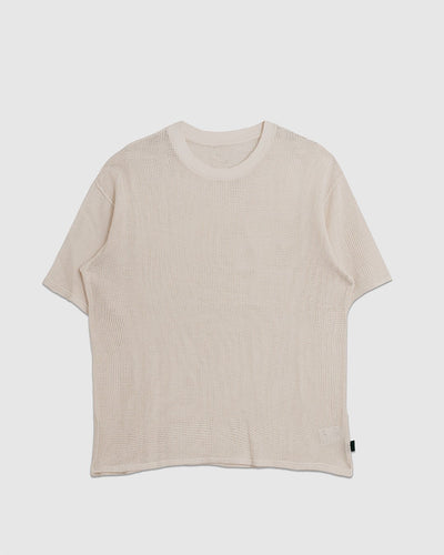 Crew Neck Tee Cotton Mesh White - SOUTH2 WEST8