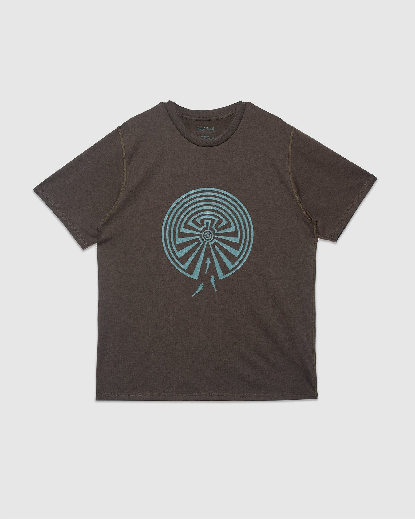Maze Crew Neck T-Shirt - Olive - SOUTH2 WEST8