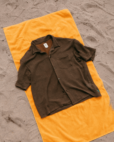Open Collar Shirt Cotton Mesh Olive - SOUTH2 WEST8