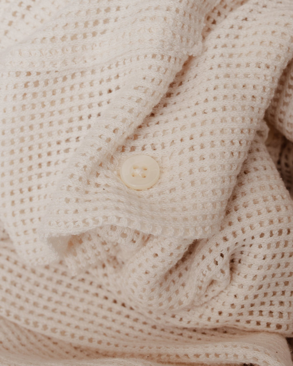 Open Collar Shirt Cotton Mesh White - SOUTH2 WEST8