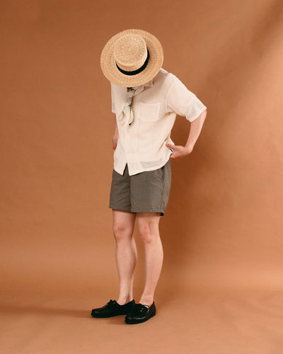 Open Collar Shirt Cotton Mesh White - SOUTH2 WEST8