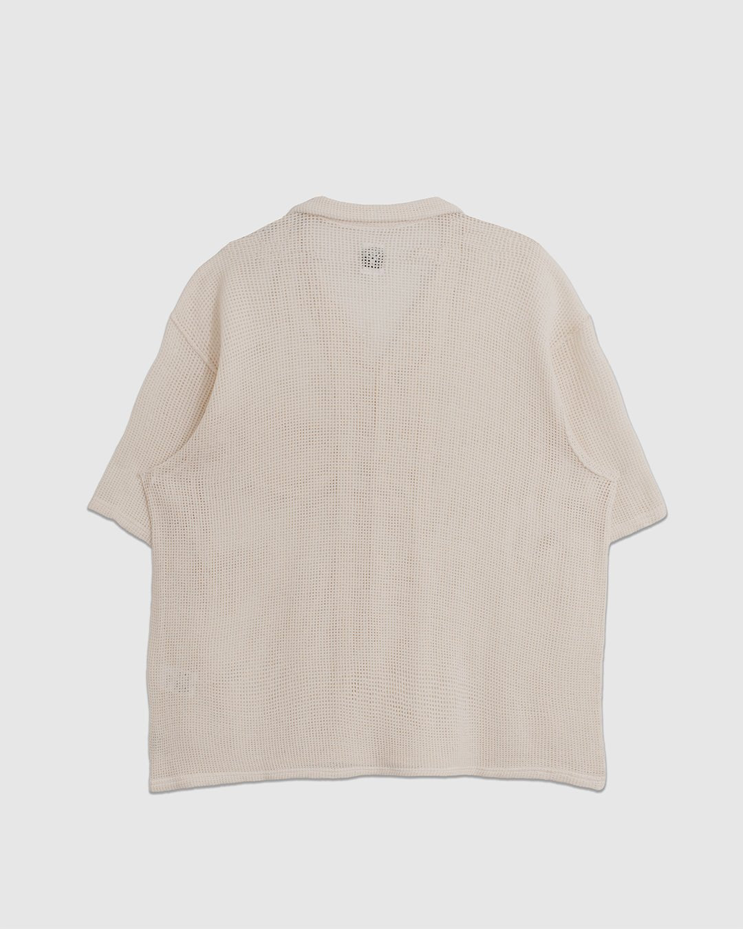 Open Collar Shirt Cotton Mesh White - SOUTH2 WEST8