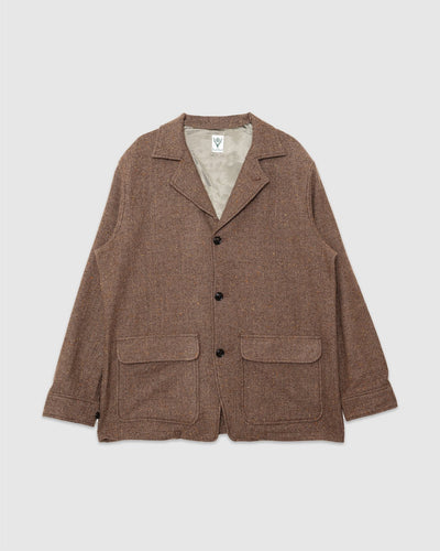 Pen Jacket Wool Nep Tweed Brown - SOUTH2 WEST8