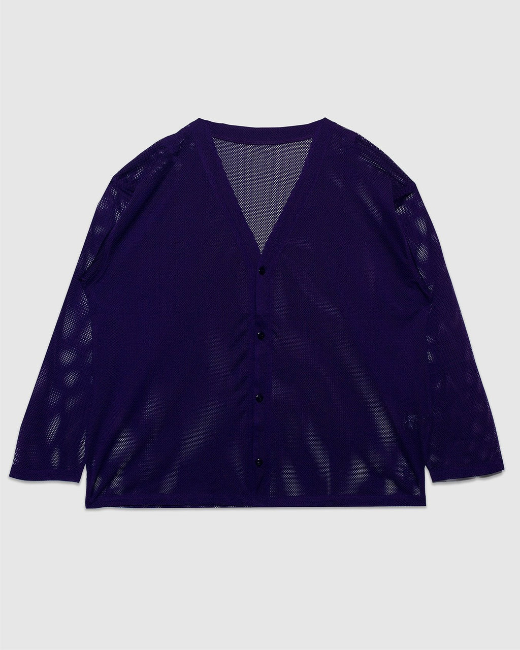 V-Neck Knit Mesh Cardigan - Purple - SOUTH2 WEST8