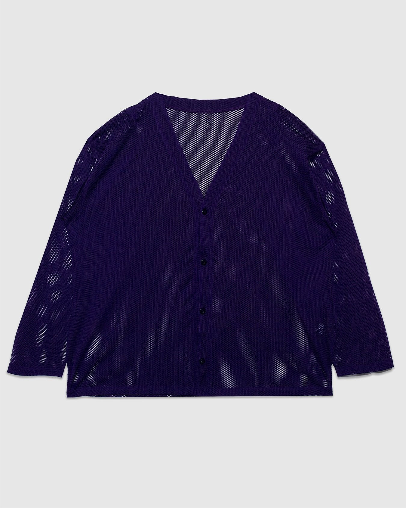 V-Neck Knit Mesh Cardigan - Purple - SOUTH2 WEST8