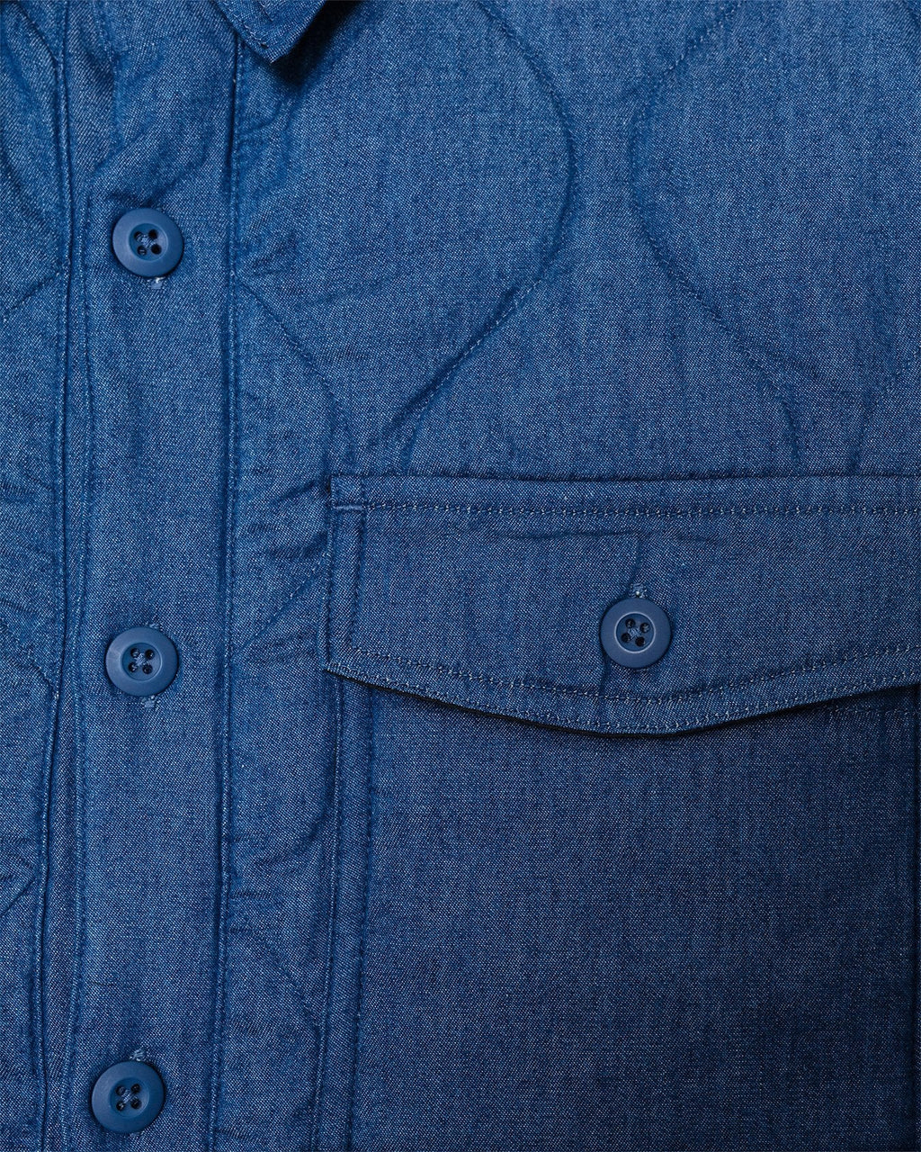 Military Down Shirt Indigo Denim - TAION