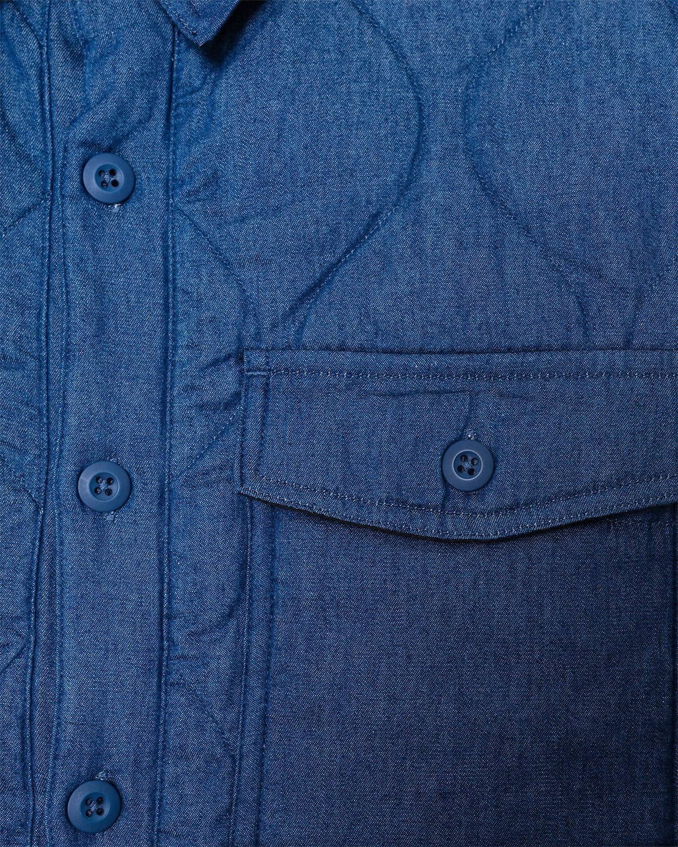 Military Down Shirt Indigo Denim - TAION