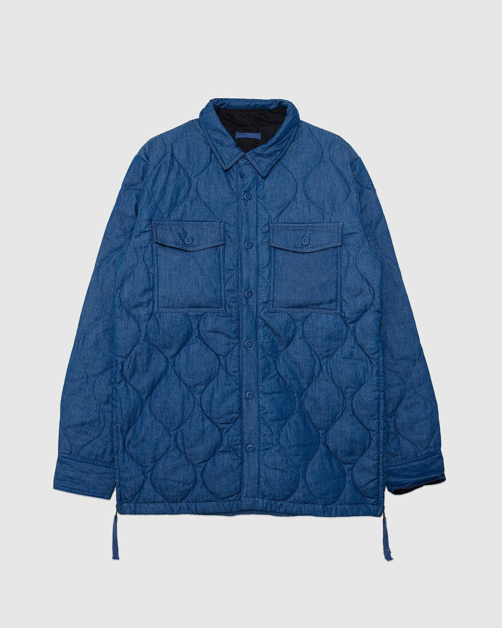 Military Down Shirt Indigo Denim - TAION