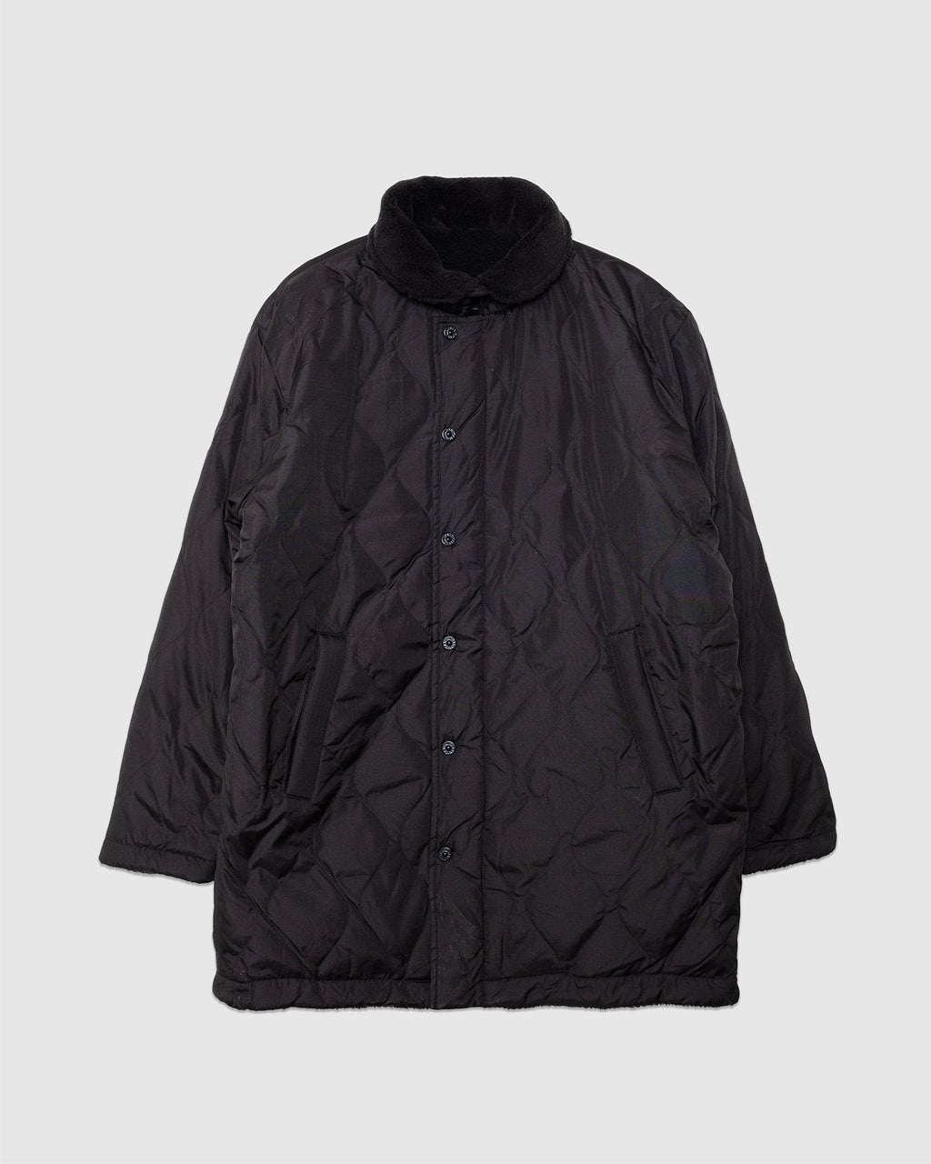 Military Reversible Down+Boa N-1 Type Jacket Black/Black - TAION