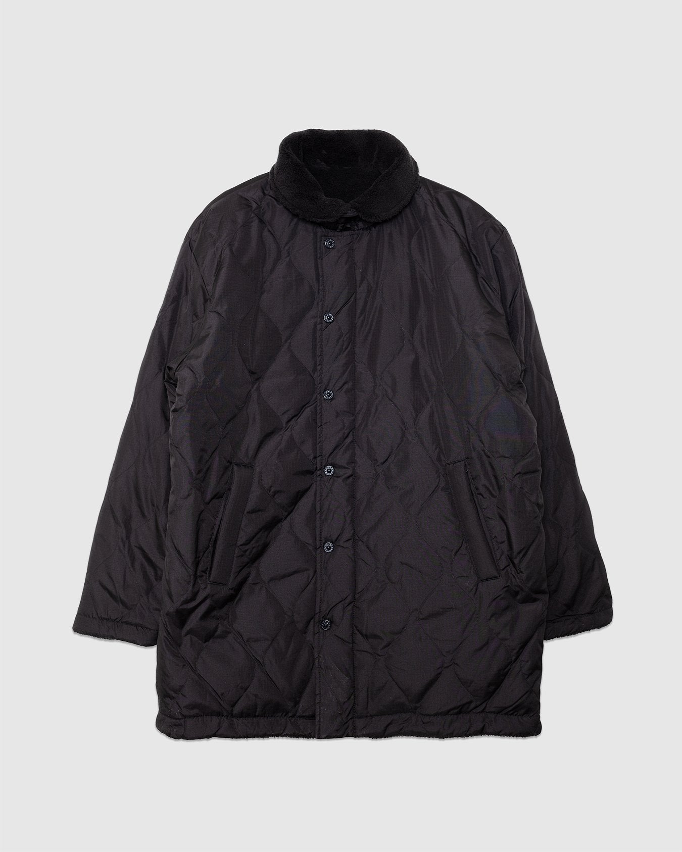Military Reversible Down+Boa N-1 Type Jacket Black/Black - TAION