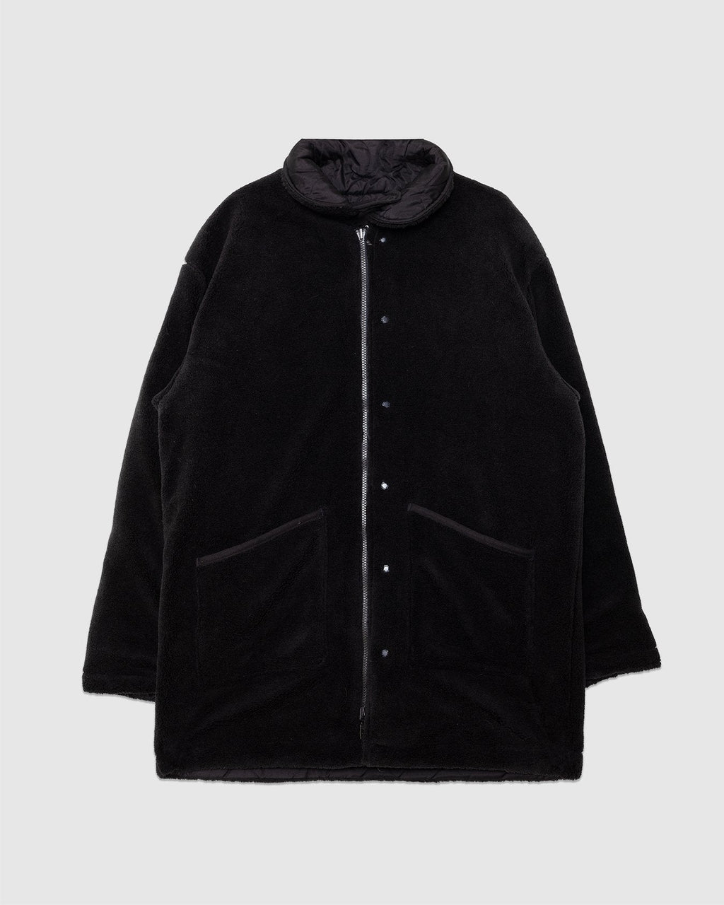 Military Reversible Down+Boa N-1 Type Jacket Black/Black - TAION