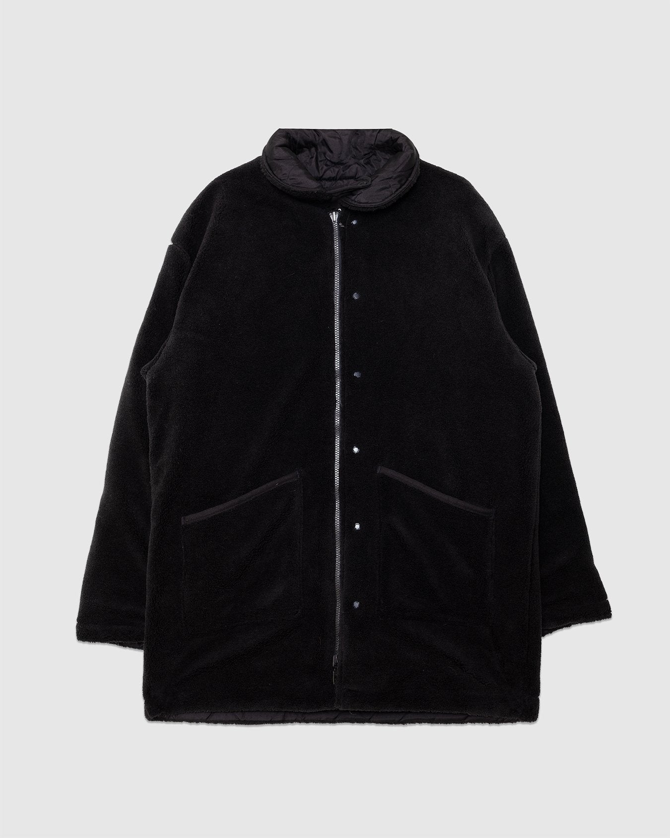 Military Reversible Down+Boa N-1 Type Jacket Black/Black - TAION
