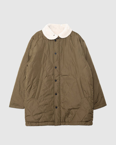 Military Reversible Down+Boa N-1 Type Jacket D.Olive/Cream - TAION