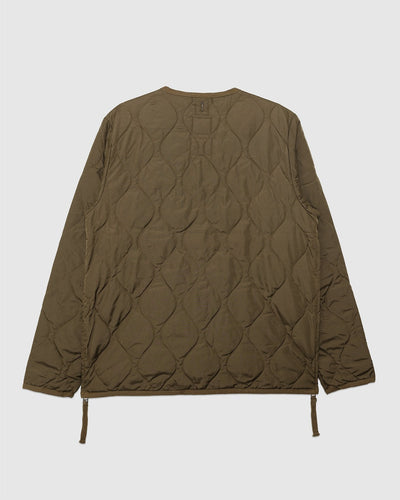 Military W-Zip V Neck Down Jacket Dark Olive - TAION
