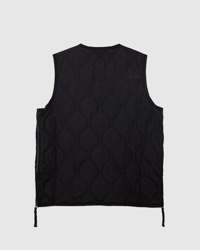 Military W-Zip V Neck Down Vest Black - TAION