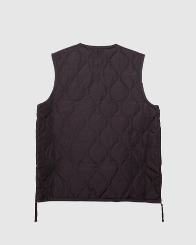 Military W-Zip V Neck Down Vest Dark Chocolate - TAION
