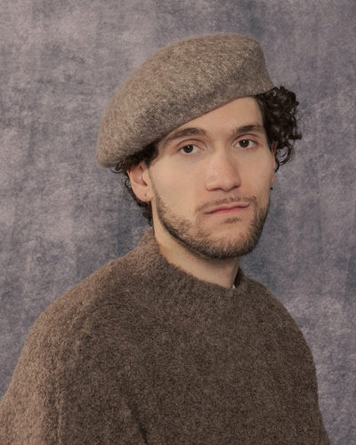 Mohair Mix Beret Beige - THE H.W. DOG & CO.