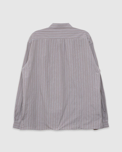 LS Relaxed Shirt Brown and White Stripes - UNFEIGNED