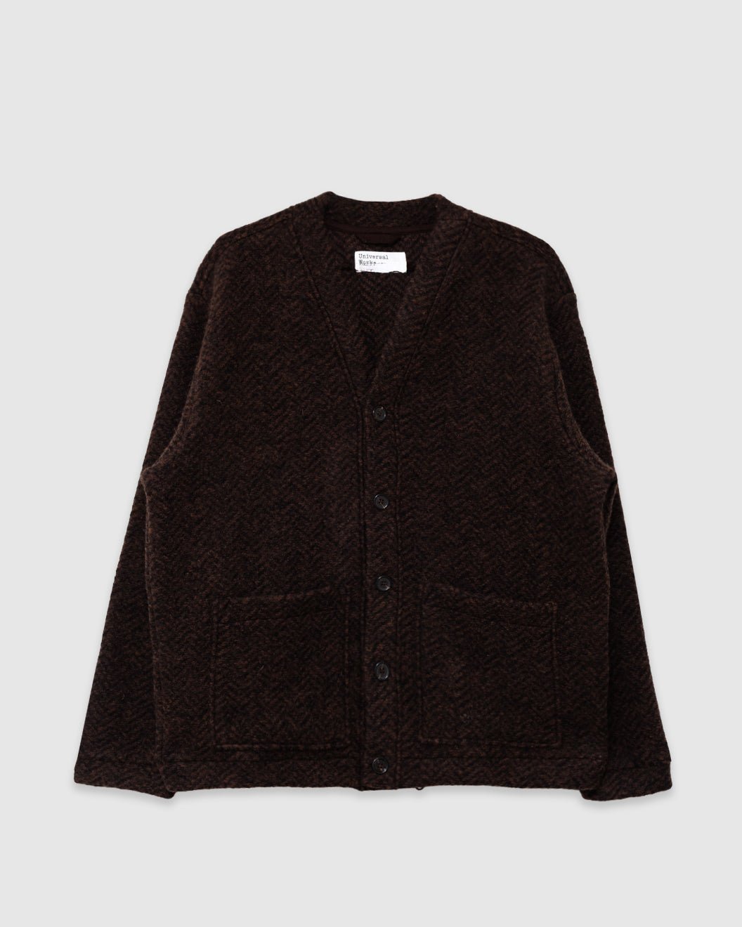 Advance Cardigan Raven Fleece Brown - UNIVERSAL WORKS