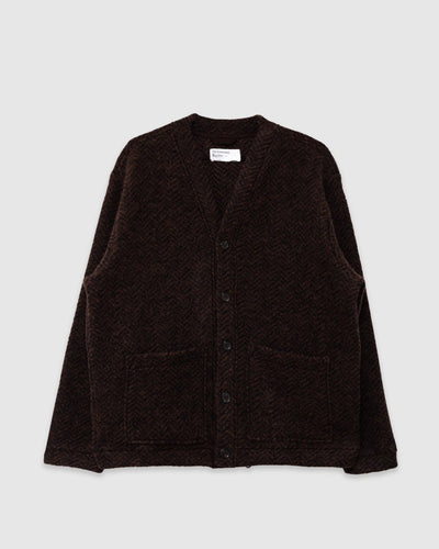 Advance Cardigan Raven Fleece Brown - UNIVERSAL WORKS