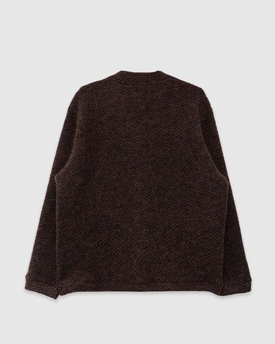 Advance Cardigan Raven Fleece Brown - UNIVERSAL WORKS