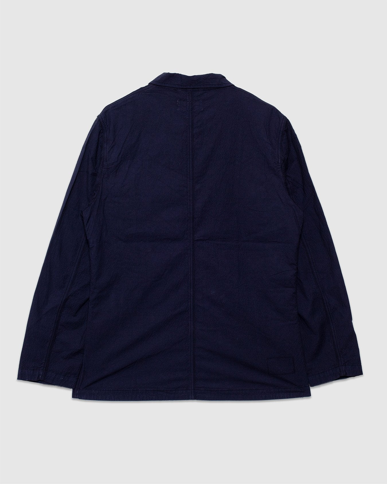 Bakers C Jacket in Seersucker ll - Navy - UNIVERSAL WORKS