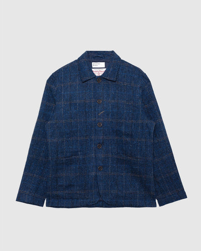 Bakers C Jacket Navy Harris Tweed Plaid - UNIVERSAL WORKS