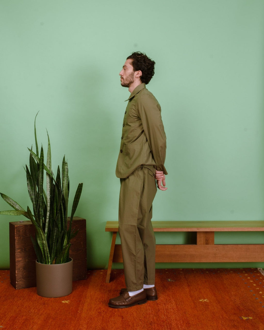 Bakers C Jacket Recycled Poly Tech - Olive - UNIVERSAL WORKS