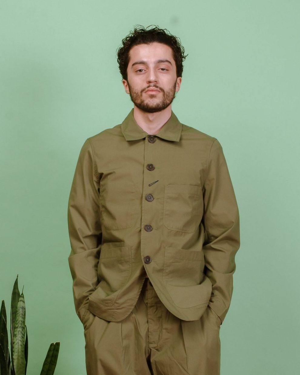 Bakers C Jacket Recycled Poly Tech - Olive - UNIVERSAL WORKS